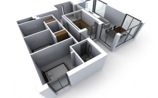 Plano arquitectónico de una vivienda moderna.